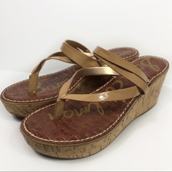 Sam Edelman Shoes - Sam Edelman Rasha Tan Strappy Cork Wedge Sandals